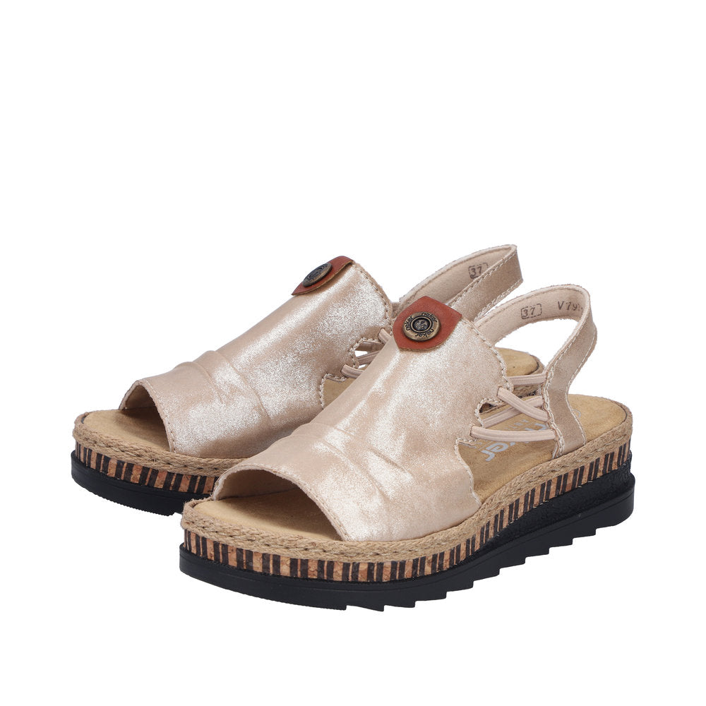 Rieker V7972-60 Mussel / Brandy Sandals