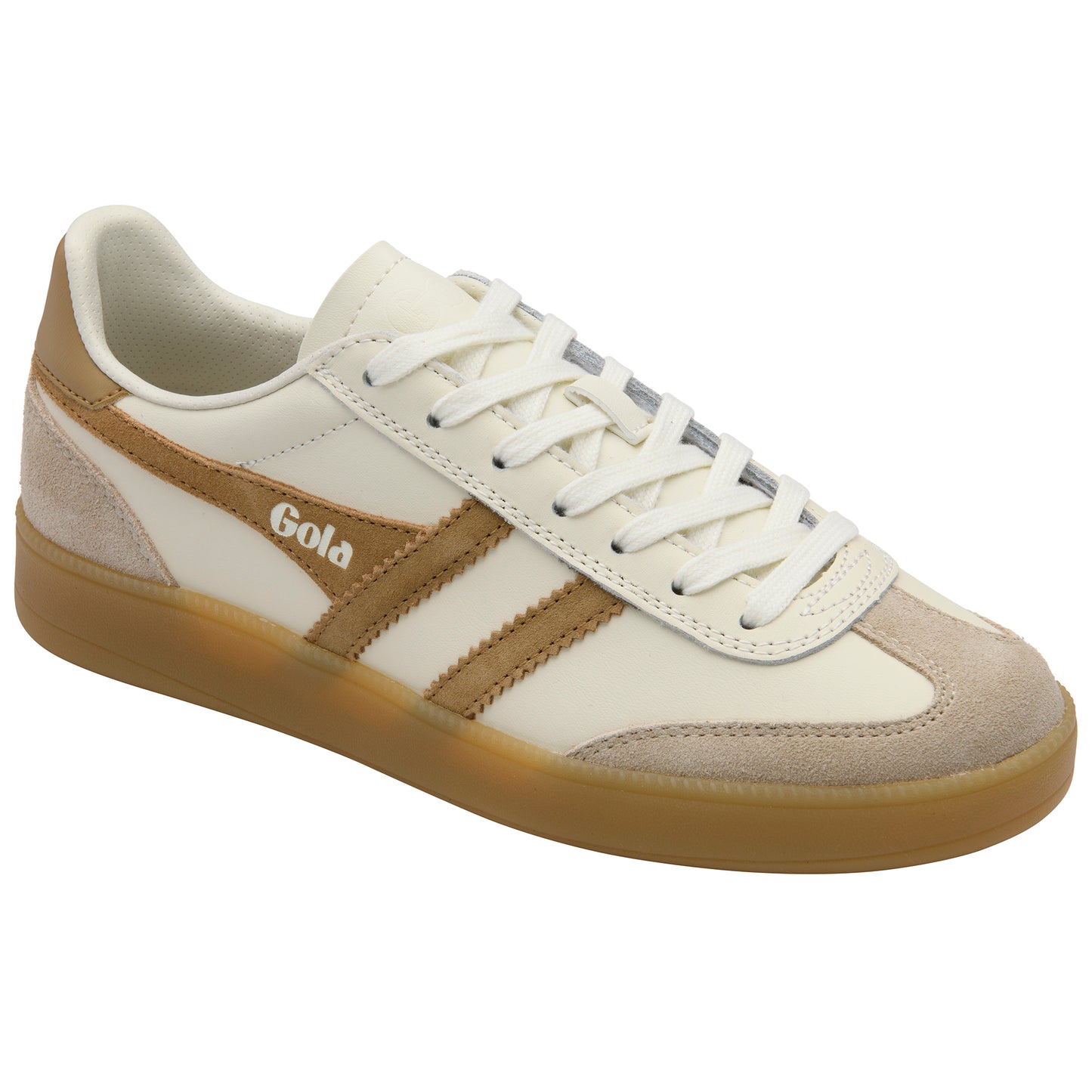 Gola Viper Leather Off White/Bone/Light Caramel/Gum Trainers