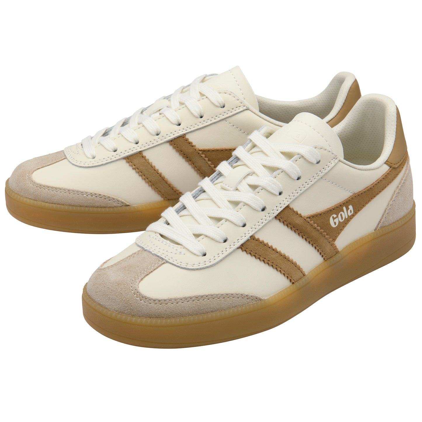 Gola Viper Leather Off White/Bone/Light Caramel/Gum Trainers