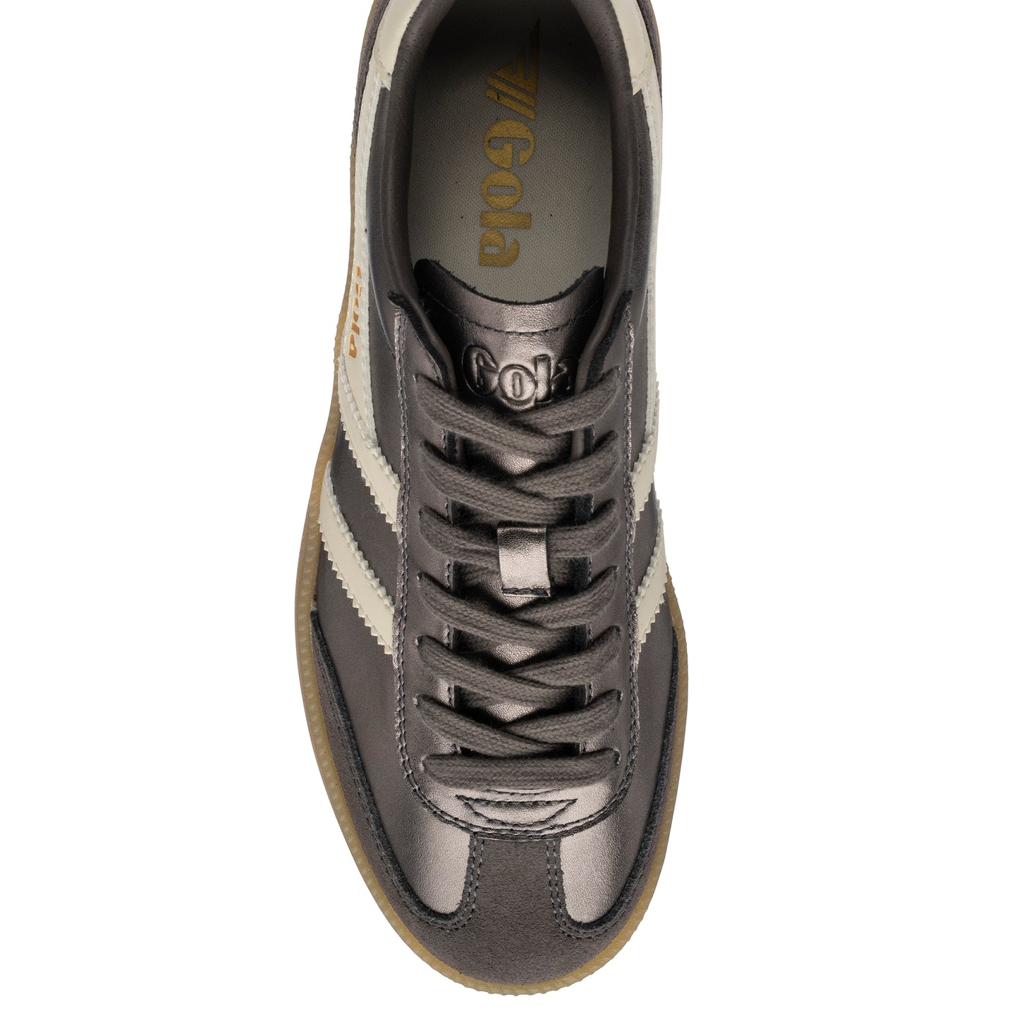Gola Viper Metallic Pewter/Off White/Gum Trainers