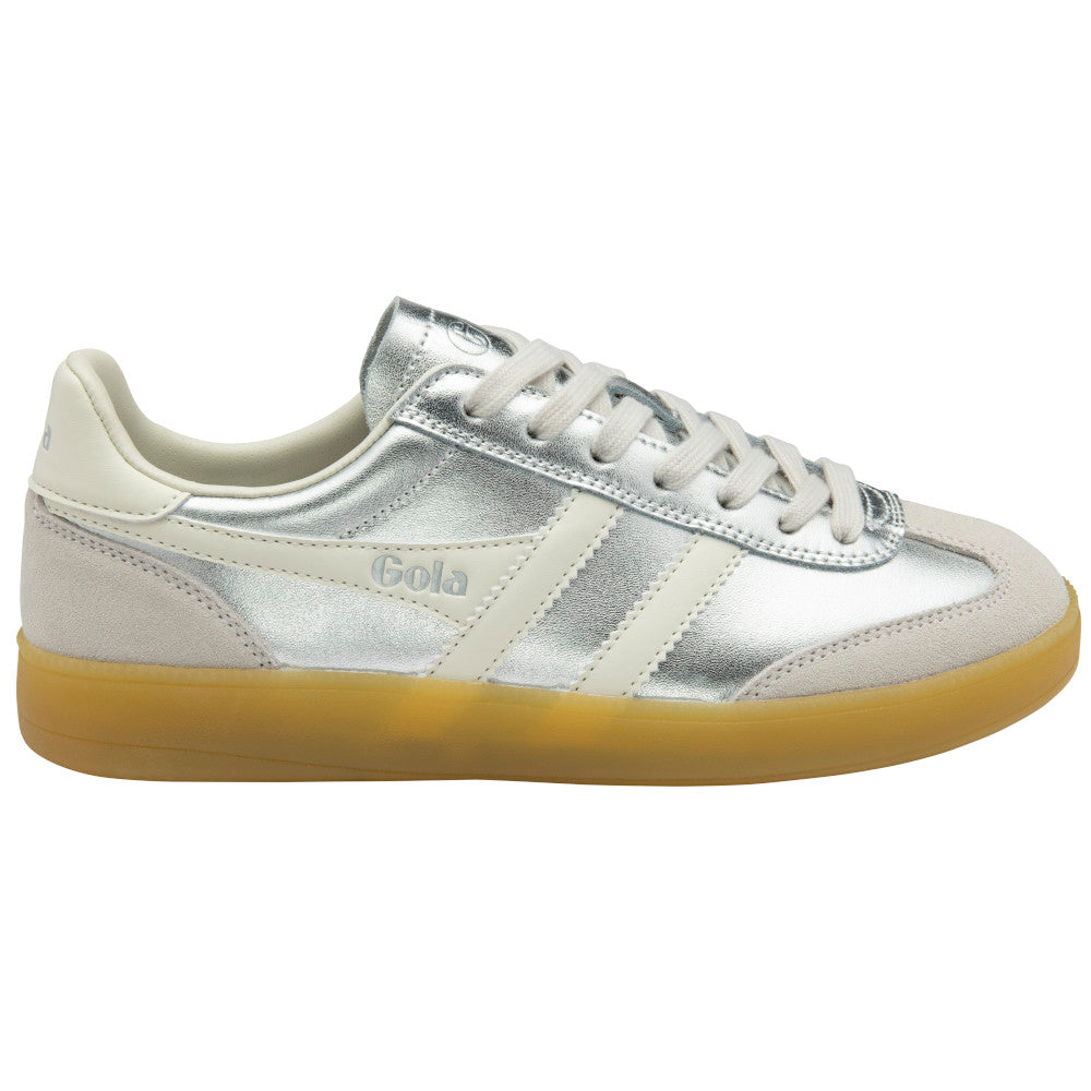 Gola Viper Metallic Silver/Off White/Gum Trainers