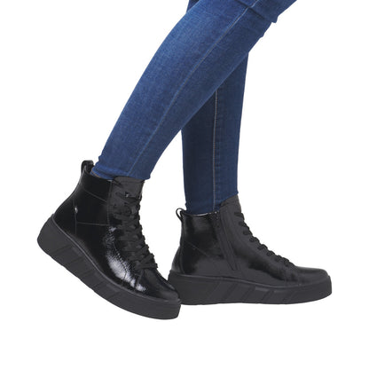 Rieker W0561-01 Black Boots