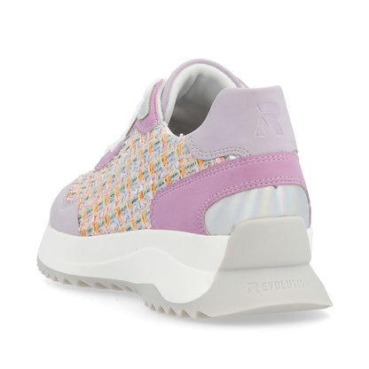 Rieker W1300-90 Mauve/Pastel Orange/Lilac Trainers