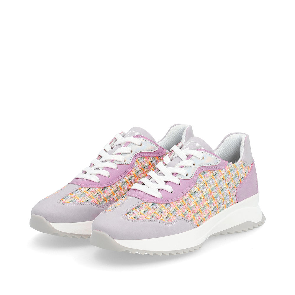 Rieker W1300-90 Mauve/Pastel Orange/Lilac Trainers