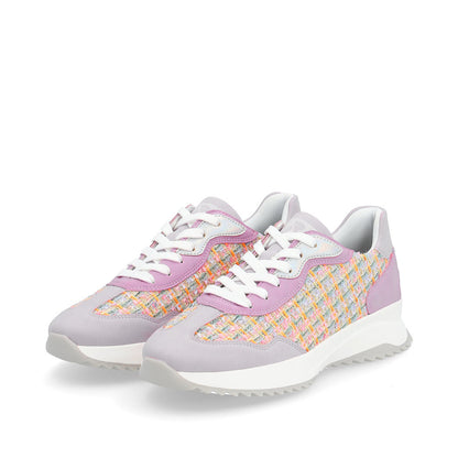 Rieker W1300-90 Mauve/Pastel Orange/Lilac Trainers