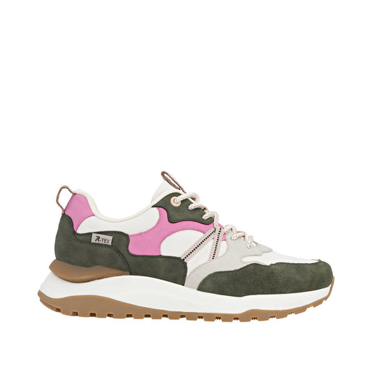 Rieker W2501-83 Green White Pink Trainers
