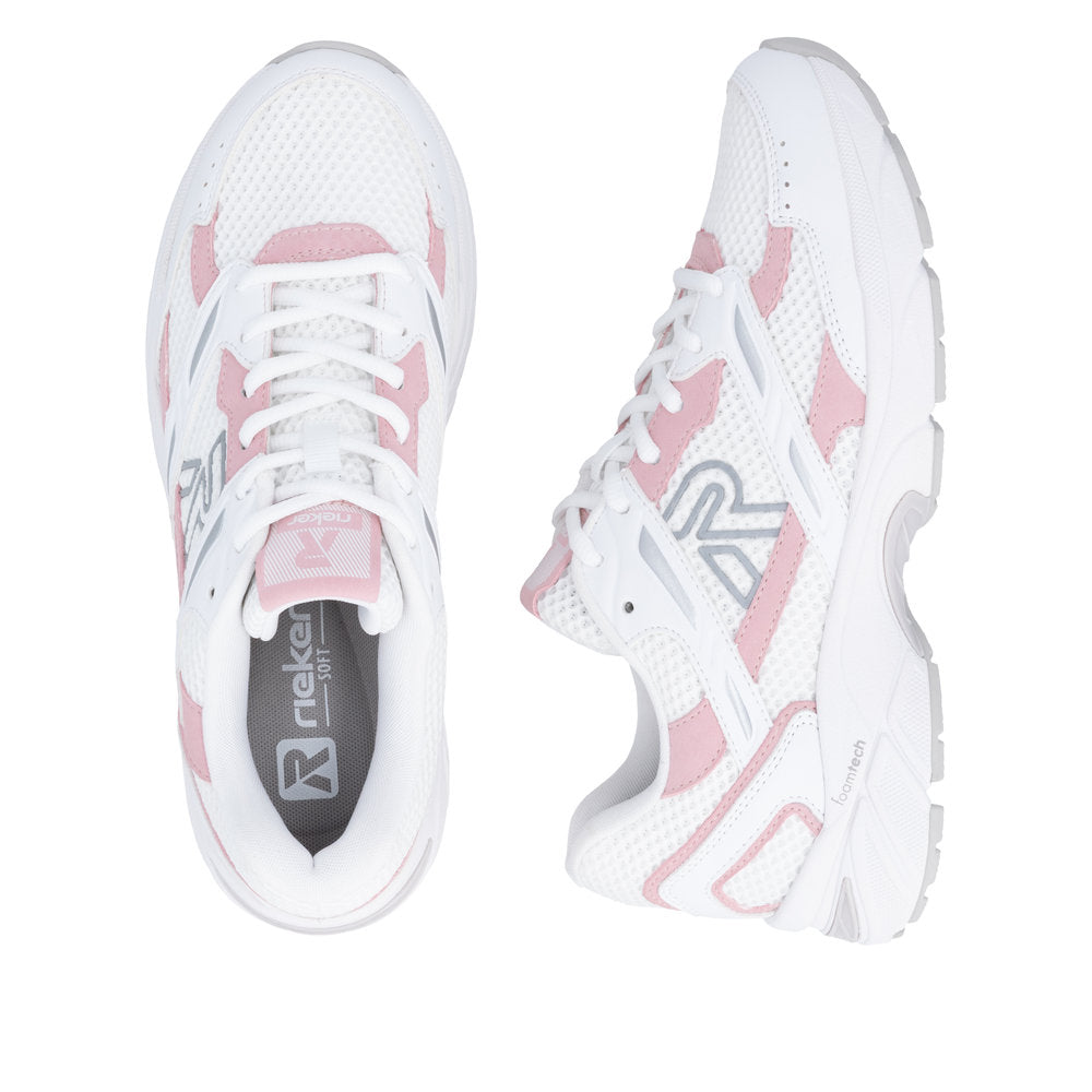 Rieker W4200-80 White Pink Trainers