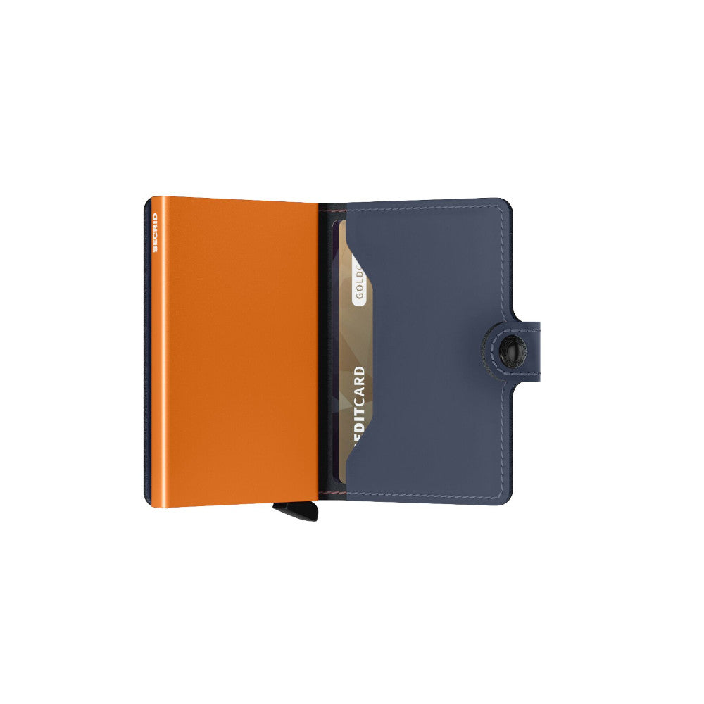 Secrid Matte Night Blue & Orange Miniwallet