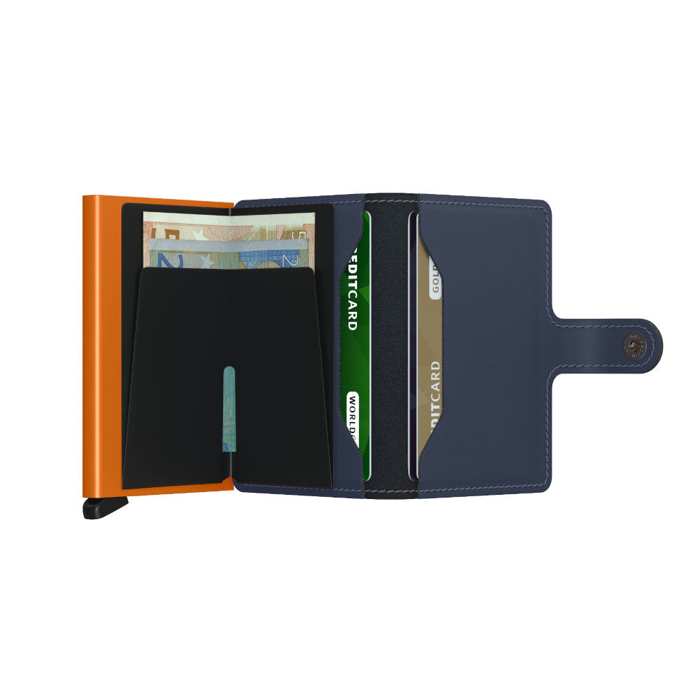 Secrid Matte Night Blue & Orange Miniwallet