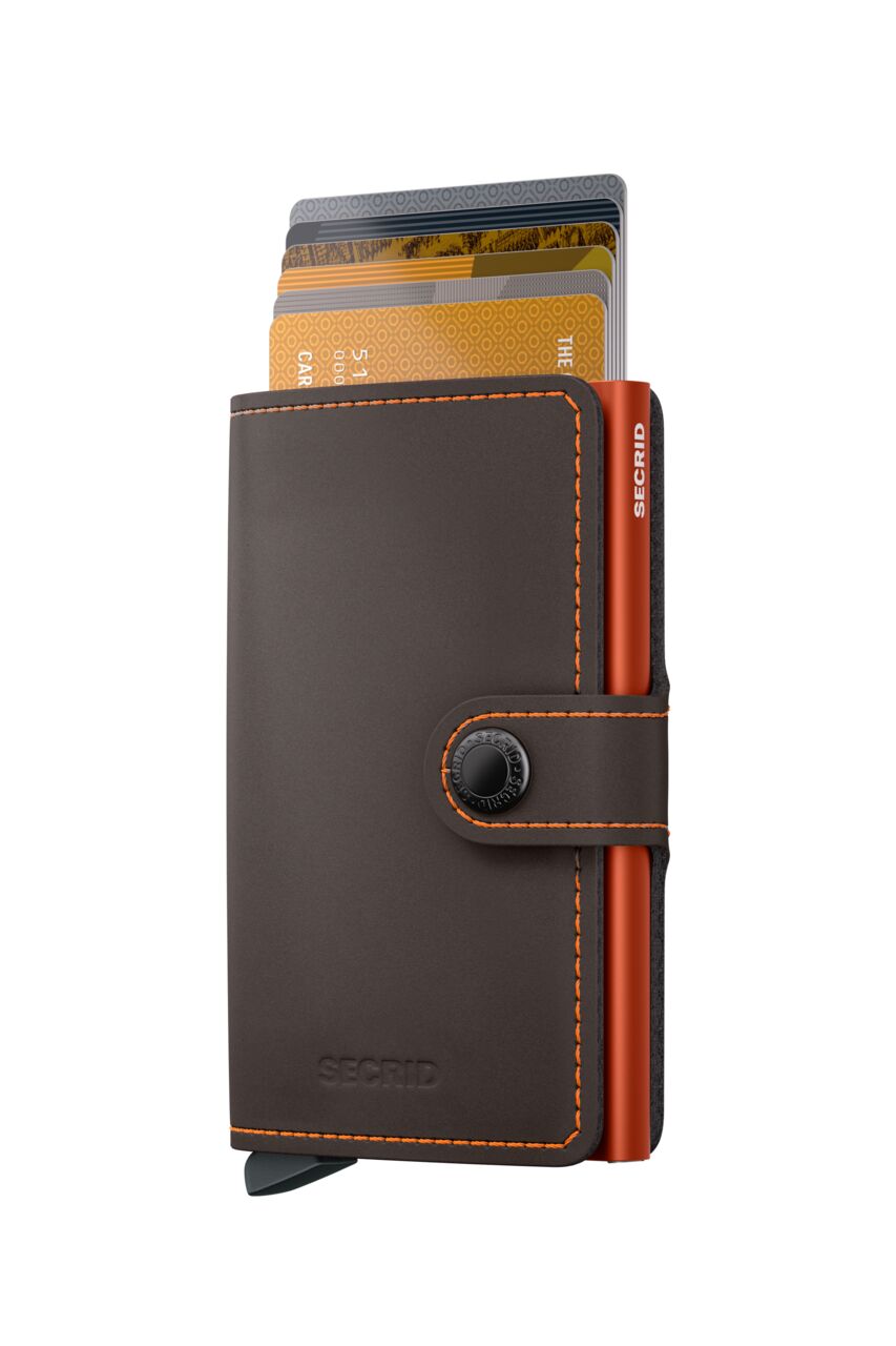 Secrid Matte Truffle & Orange Miniwallet