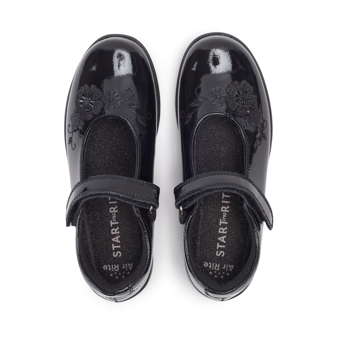 Start Rite Wish Black Patent School Shoes