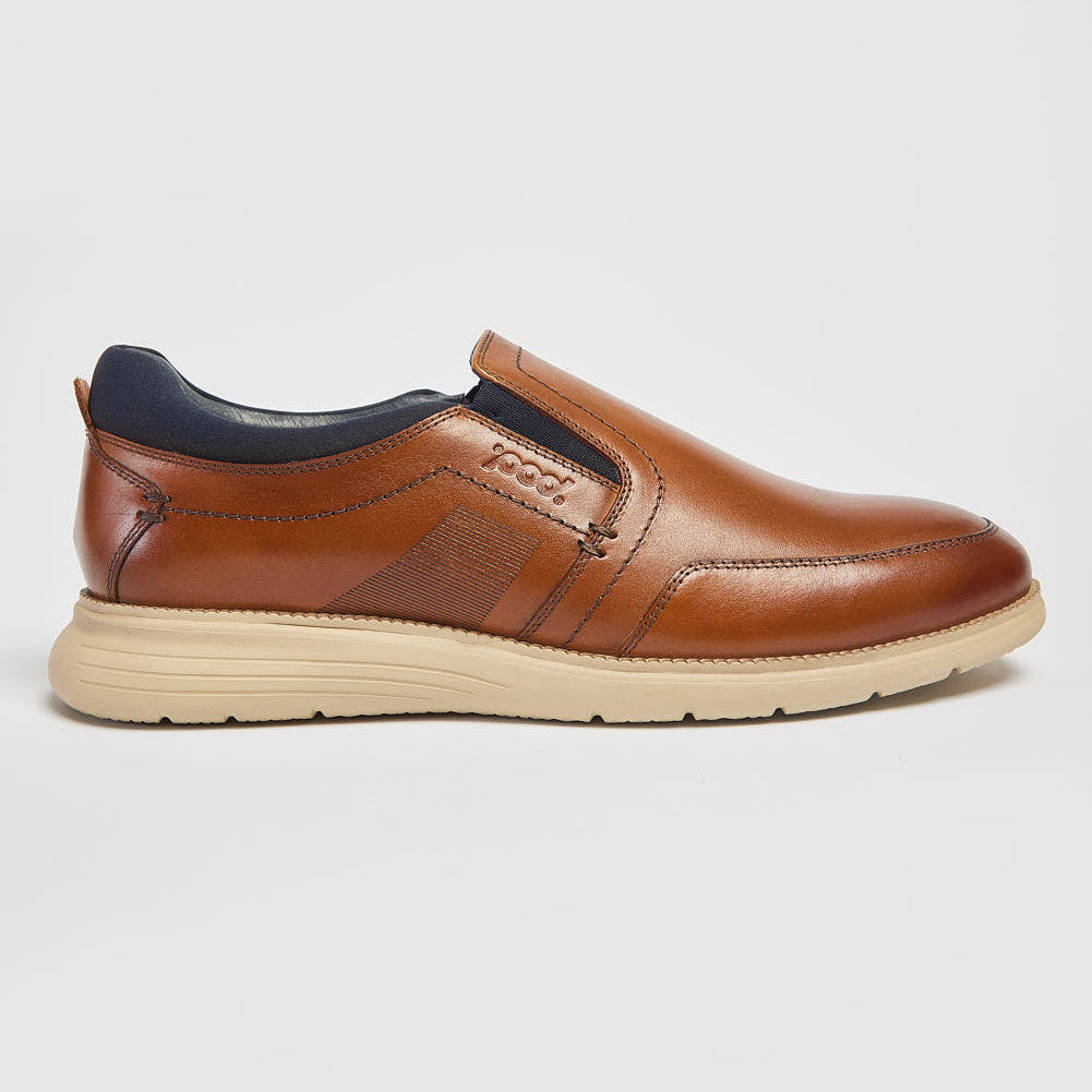 Pod Holden Cognac Tan Leather Slip-On Casual Shoes