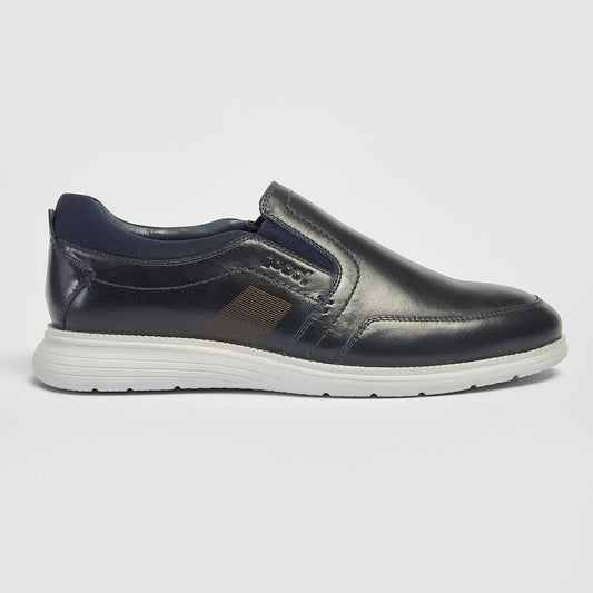 Pod Holden Navy Navy Leather Slip-On Casual Shoes