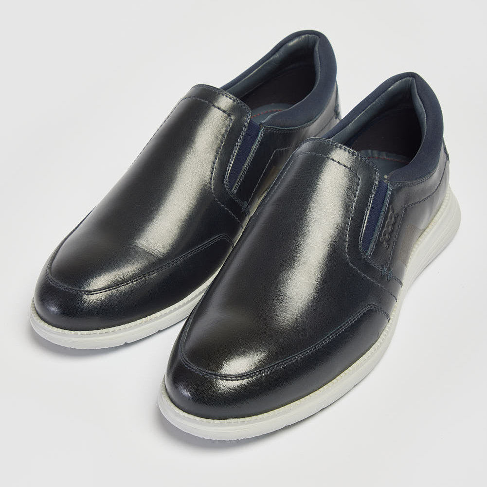 Pod Holden Navy Navy Leather Slip-On Casual Shoes