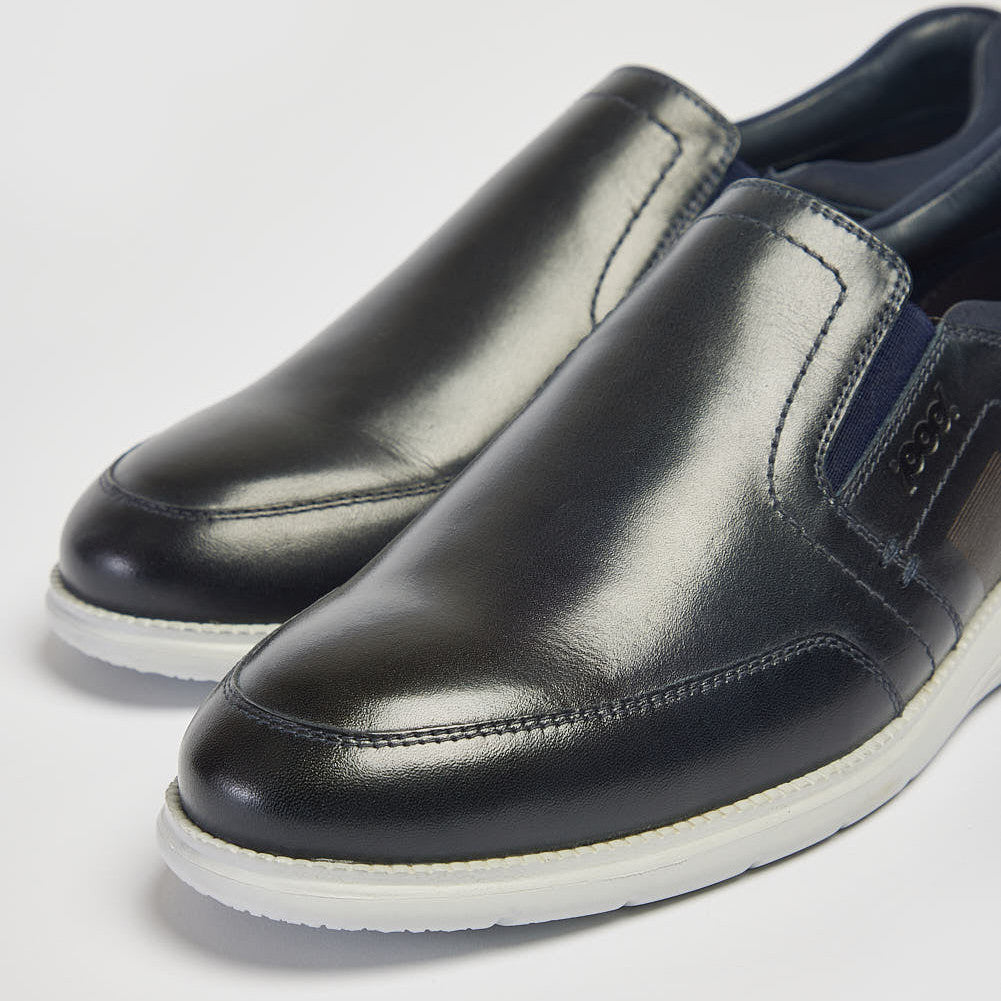 Pod Holden Navy Navy Leather Slip-On Casual Shoes