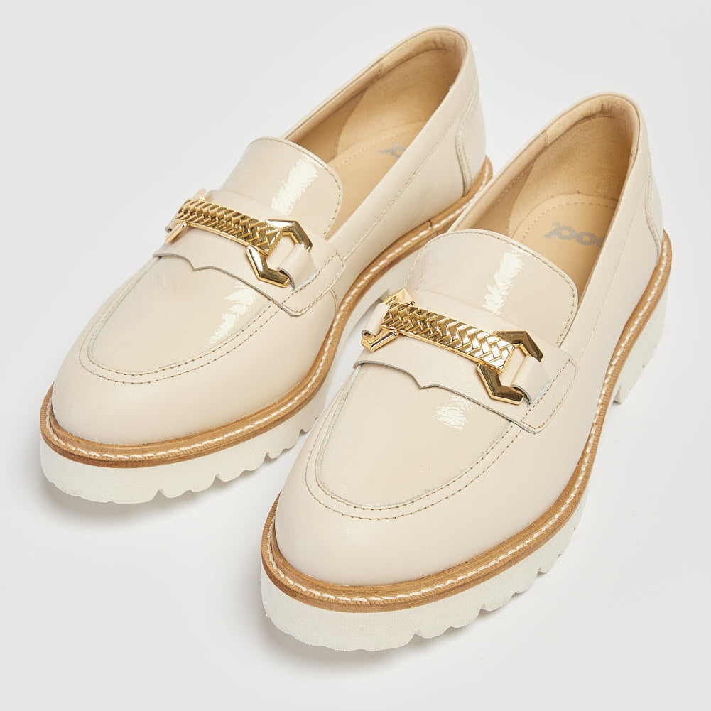 Pod Kendal Off White Leather Loafers