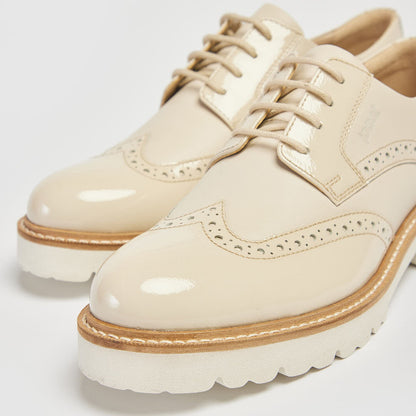 Pod Kortney Off White Lace Up Brogues