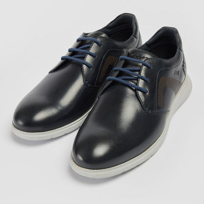 Pod Aston Navy Leather Lace Up Casual Shoes
