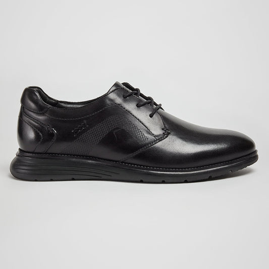 Pod Aston Triple Black Black Leather Lace Up Casual Shoes