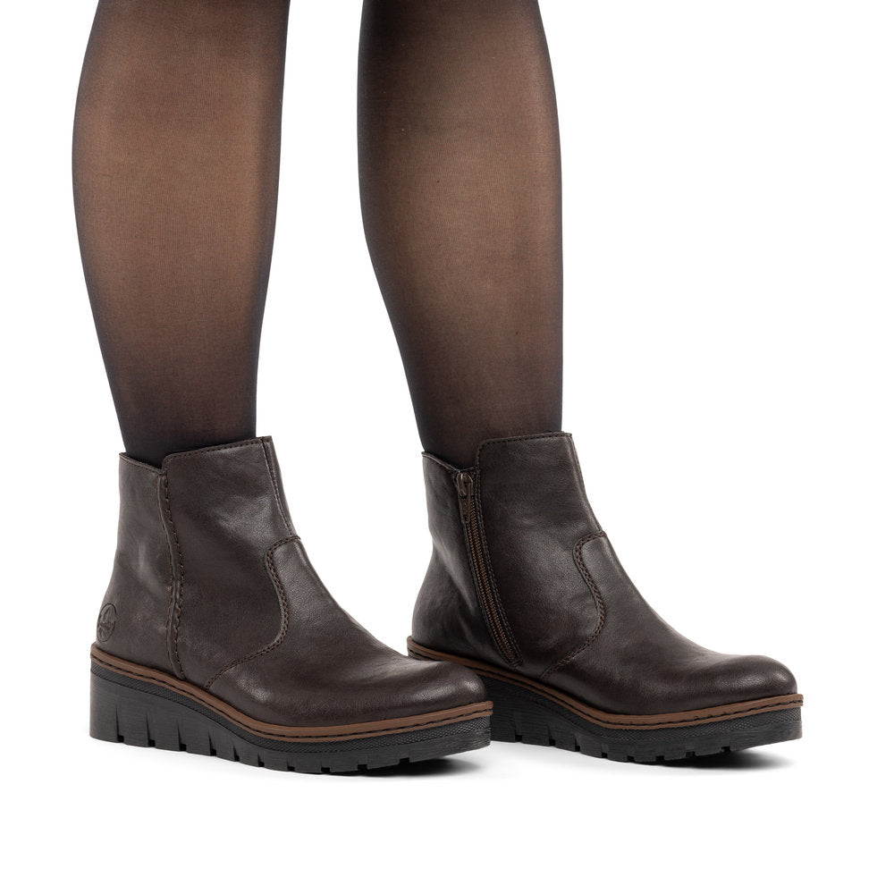 Rieker X9165-25 Brown Mid Height Boots
