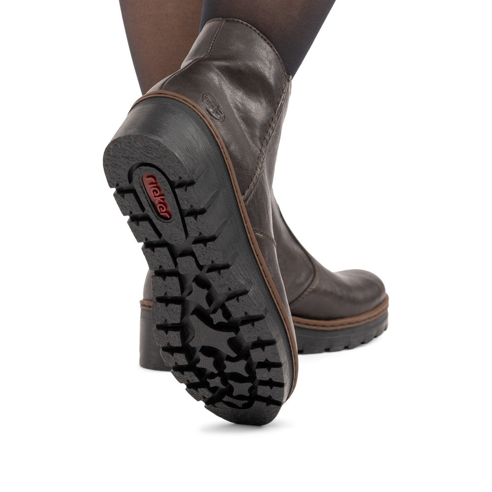 Rieker X9165-25 Brown Mid Height Boots