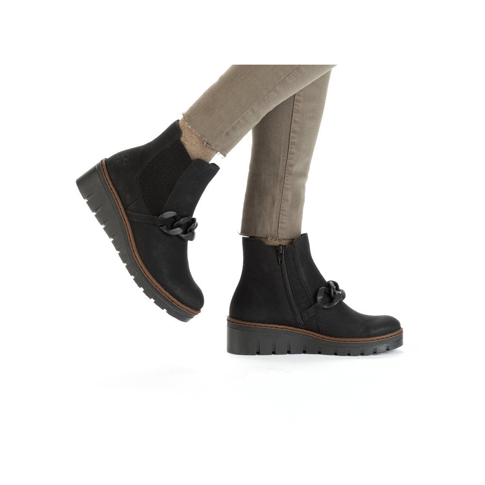 Rieker X9173-01 Prisca Black Boots