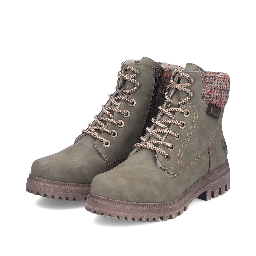 Rieker Y7621-54 Green Mid Height Boots