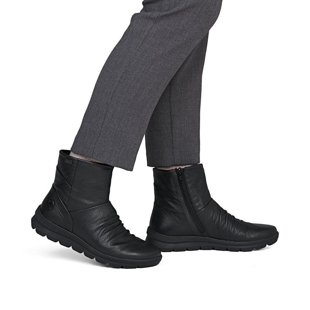Rieker Z0066-00 Black Mid Height Boots