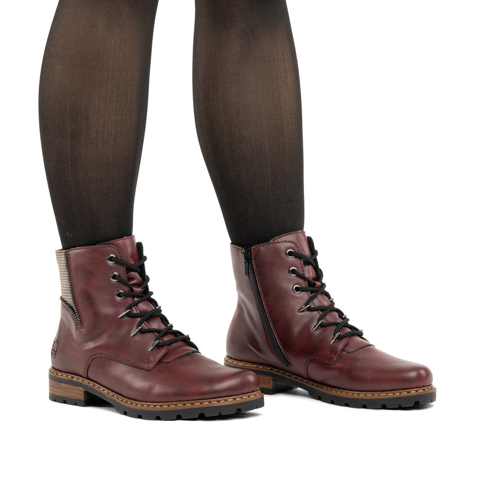 Rieker Z9344-30 Red Mid Height Boots
