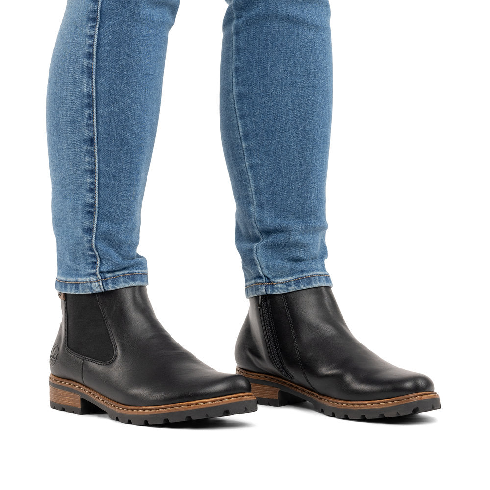 Rieker Z9354-00 Black Mid Height Boots