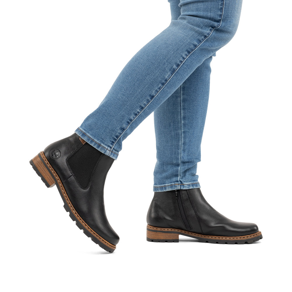 Rieker Z9354-00 Black Mid Height Boots