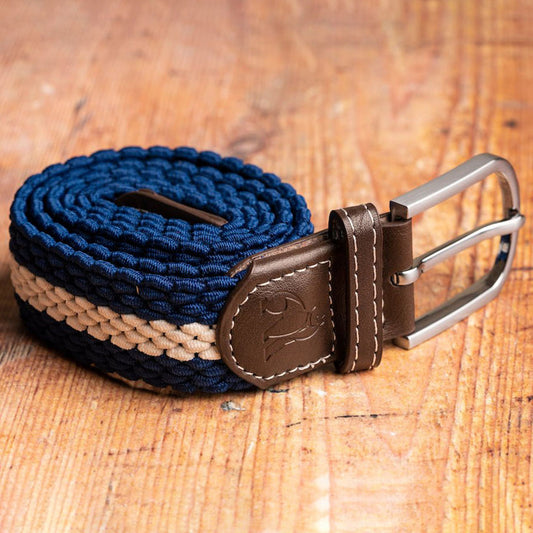 Swole Panda Blue / White Stripe Woven Belt