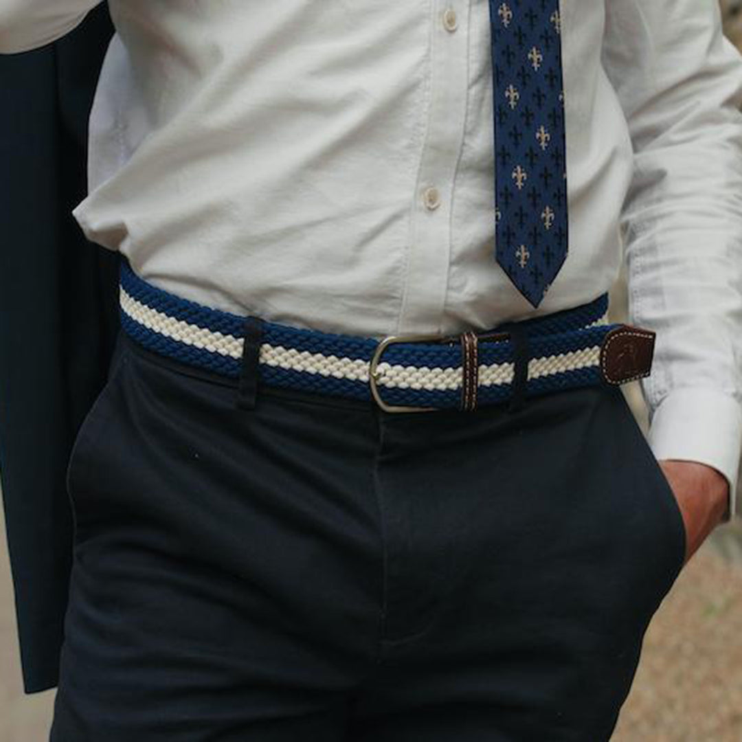 Swole Panda Blue / White Stripe Woven Belt