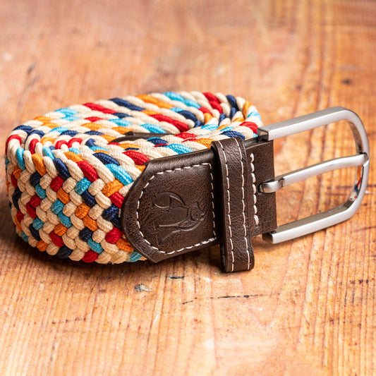 Swole Panda Multi Colour Zigzag Woven Belt