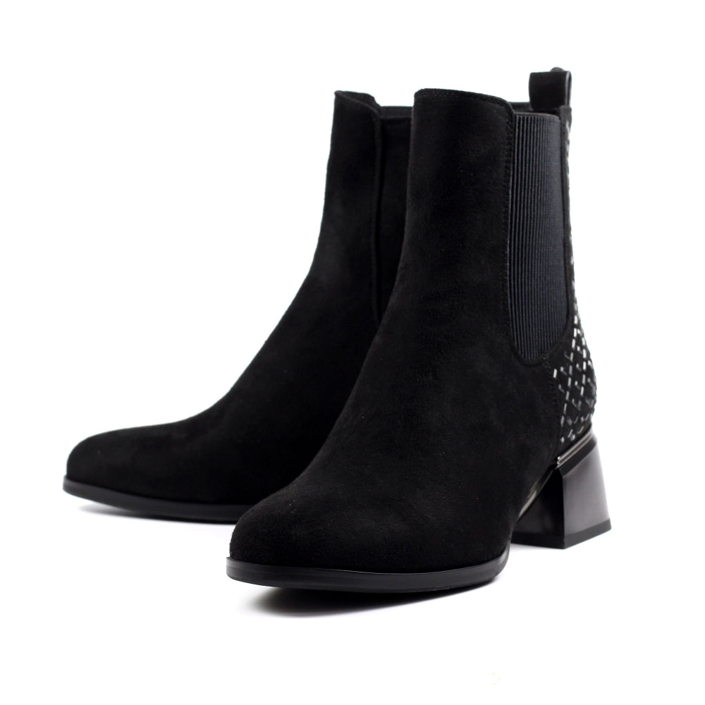 Lunar Bluebell Black Ankle Boot.