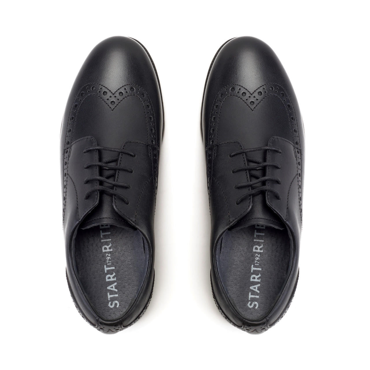 Start Rite Brogue Snr Black Leather School Shoes