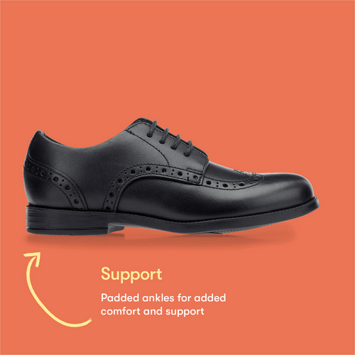 Start Rite Brogue Snr Black Leather School Shoes