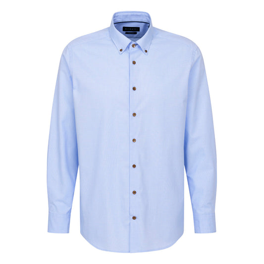 Bugatti 9350 68510B 320 Light Blue Long Sleeve Casual Shirt