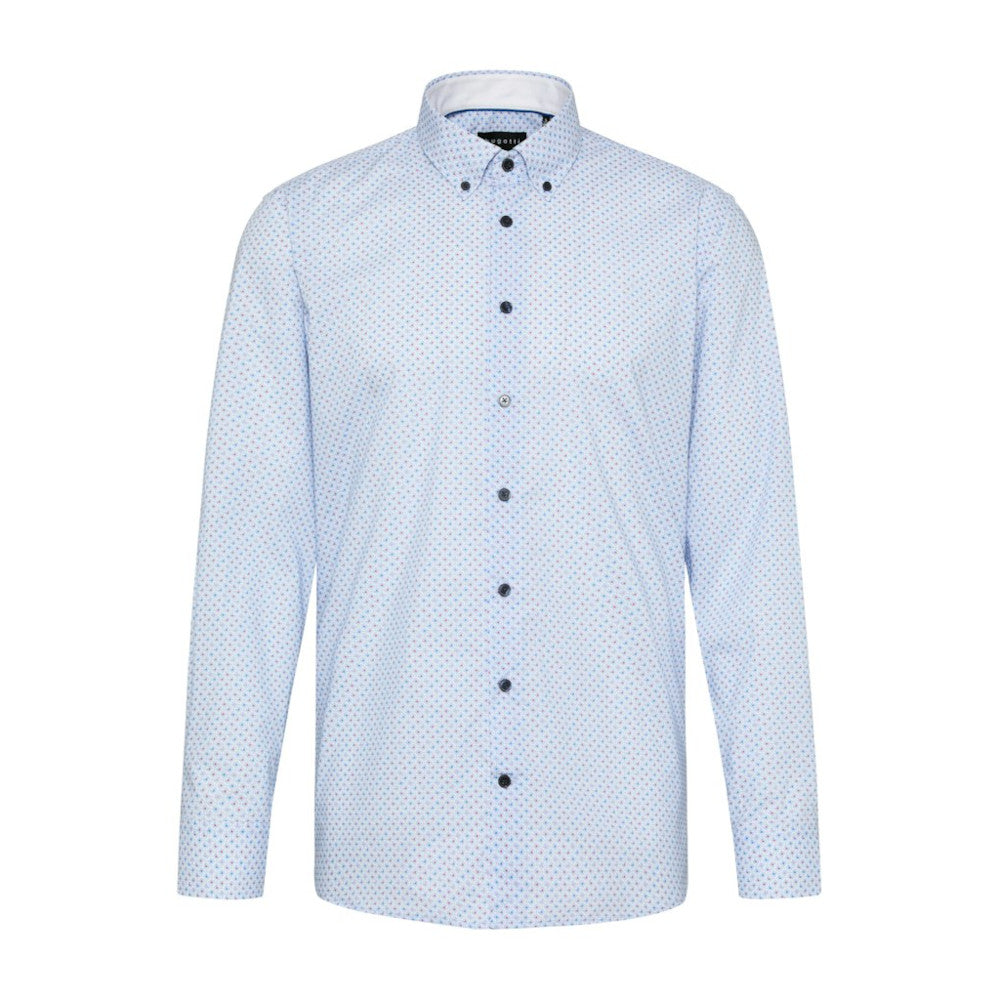 Bugatti 9350 58614A 340 Blue Grey Casual Shirt