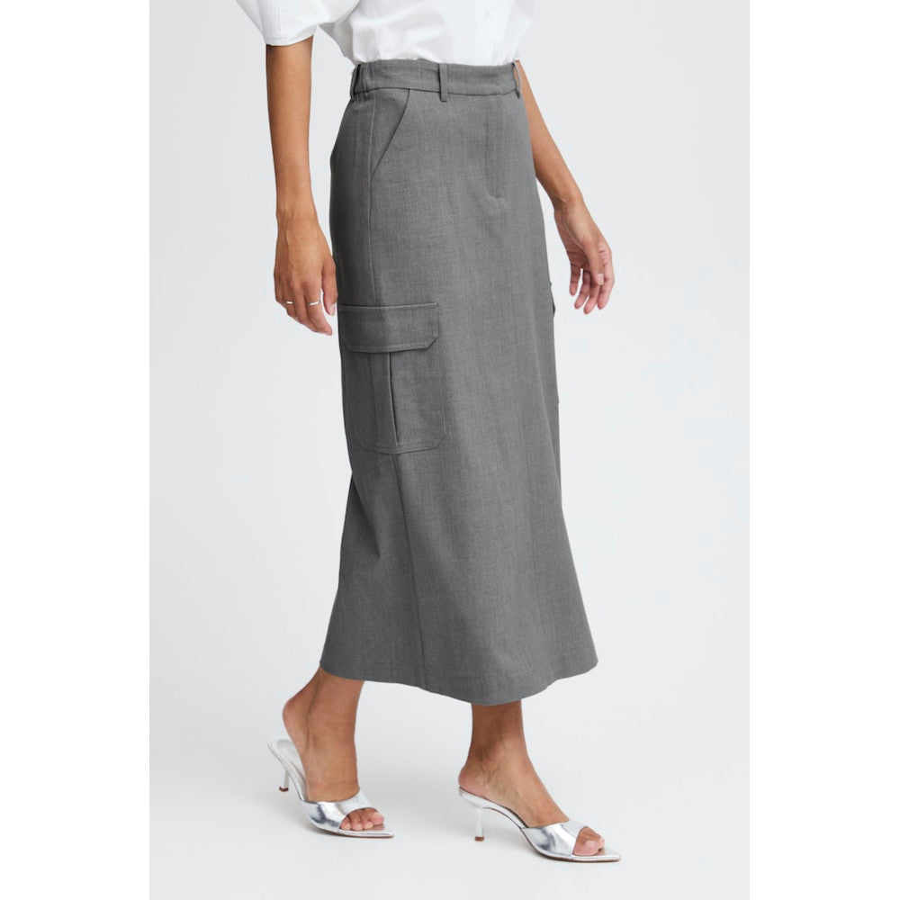 B.Young 20814249 200454 Light Grey Melange Skirt