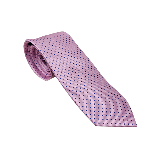 Wallace Pink And Blue Dot Silk Tie