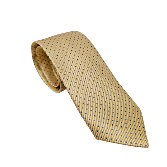 Wallace Yellow And Blue Dot Silk Tie