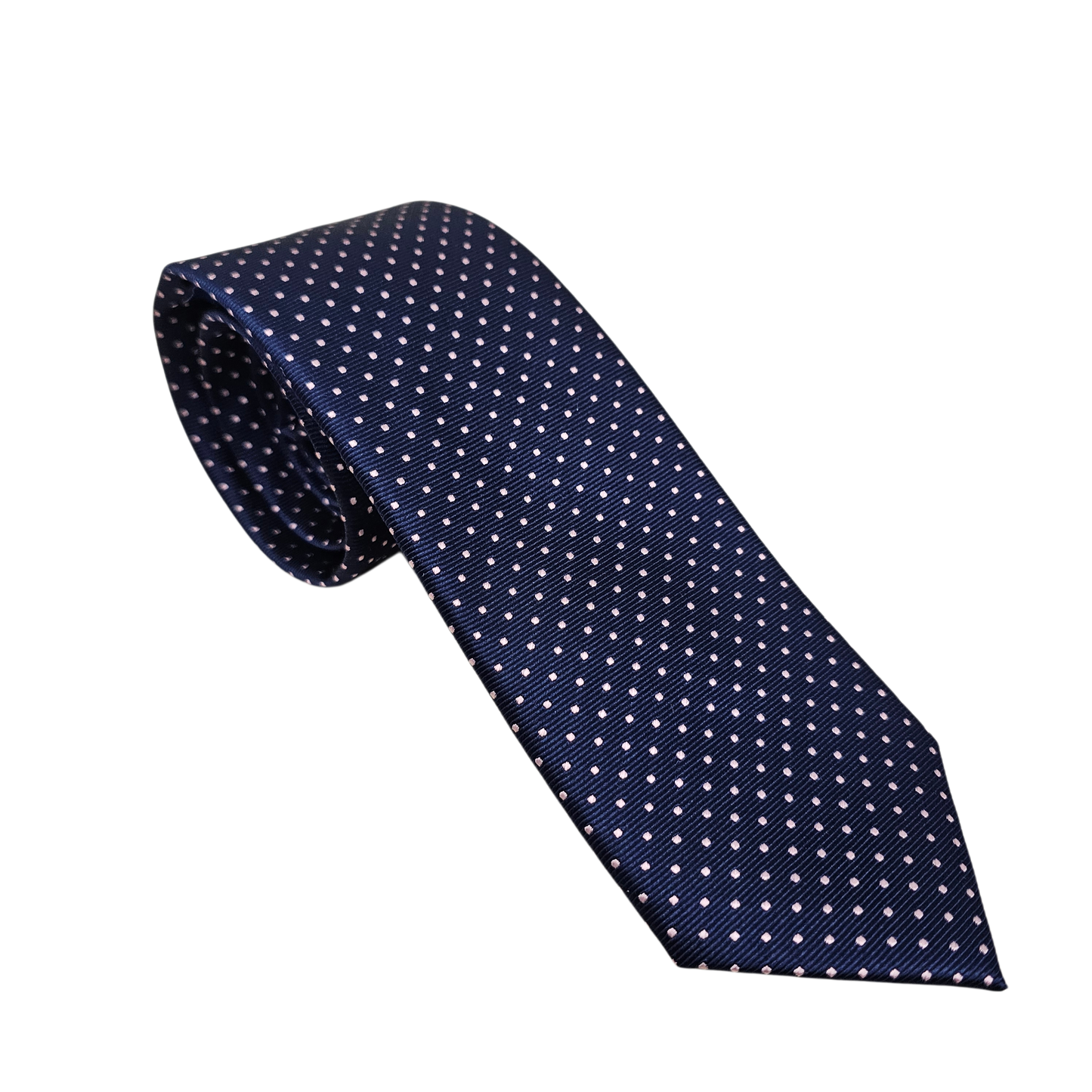 Wallace Navy And Pink Dot Silk Tie