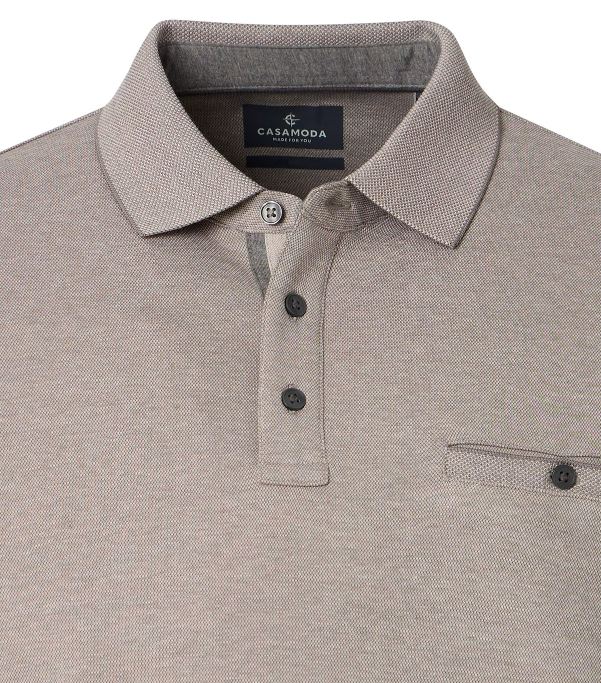Casa Moda 403478000 668 Taupe Long Sleeve Polo Shirt