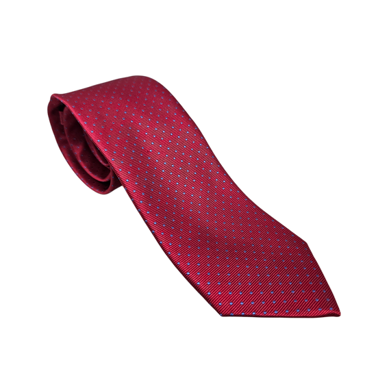 Wallace Red And Blue Dot Silk Tie
