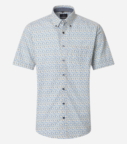 Casa Moda 126130301 500 Yellow Milieu Short Sleeve Casual Shirt