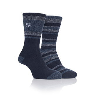Farah 2 Pack Brushed Inner Boot Socks - Navy/Blue/Grey