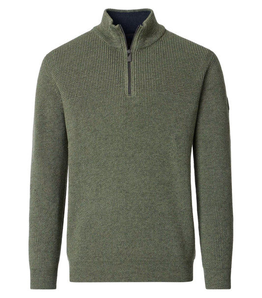 Casamoda 126280020 336 Clover Half Zip Sweater