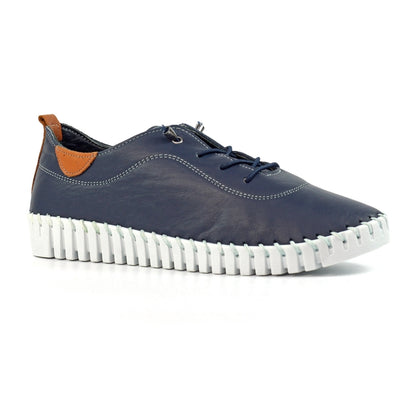 Lunar Flamborough Navy Leather Shoes