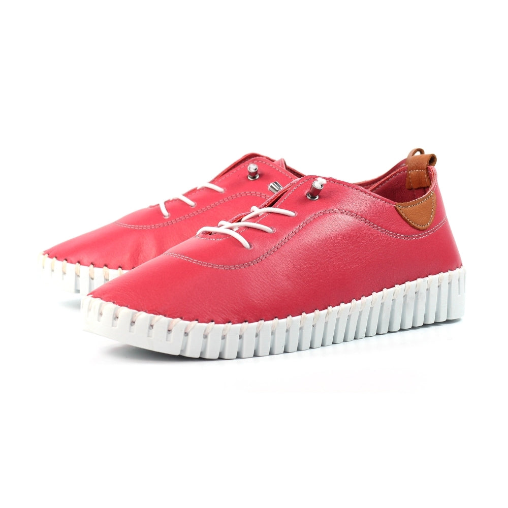 Lunar Flamborough Raspberry Leather Shoes